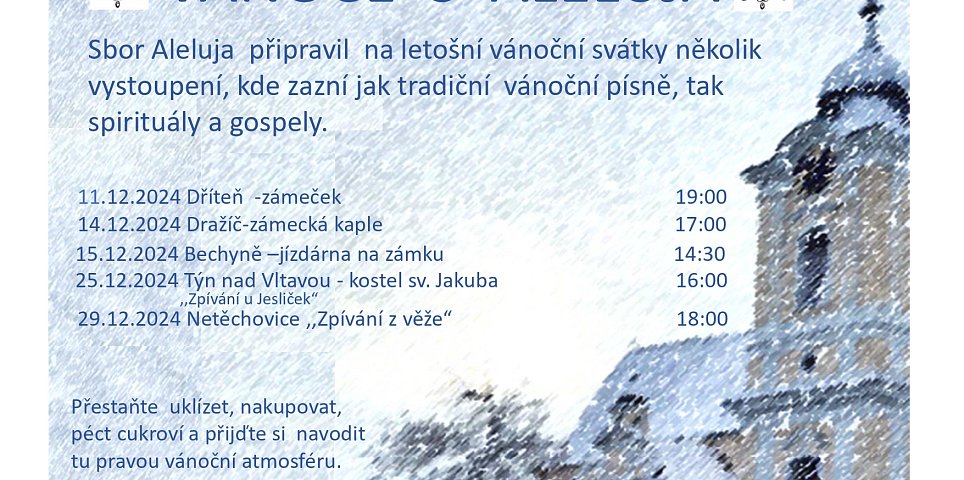 Vánoční koncert pěveckého sboru ALELUJA